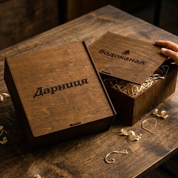 Брендована дерев'яна коробка